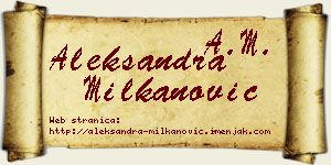 Aleksandra Milkanović vizit kartica